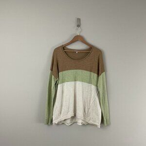 Madewell Palmdale Pullover Sweater in Colorblock Stripe Size Medium